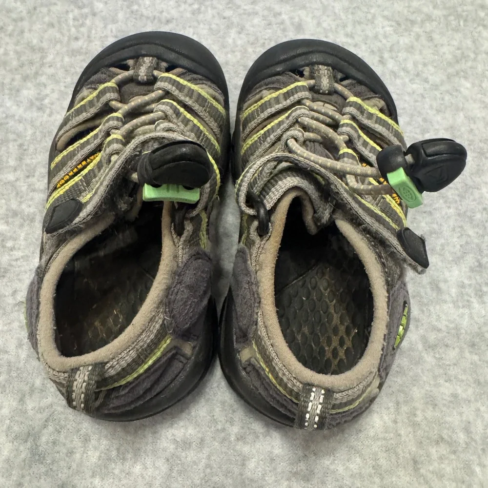 Keen Kids Newport H2 Waterproof Sandals Gray Lime Green Hiking Shoes Size 10/11